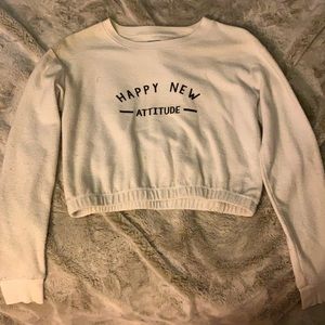 happy new attitude sweater crop top
